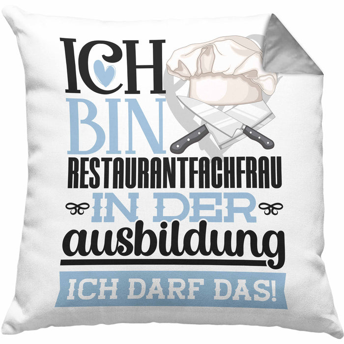 Restaurantfachfrau Ausbildung Start Geschenk Kissen mit Füllung 40x40 Ich Bin Restaurantfachfrau In Der Ausbildung Ich Darf Das Geschenkidee (Grau) Grau Trendation