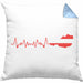 Austria Kissen mit Füllung 40x40 Geschenk Herzschlag Österreich Heimat Alpen EKG (Grau) Blau Trendation
