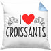 Kissen mit Füllung 40x40 "I Love Croissants" Lustiges Geschenk für Croissant-Liebhaber Frankreich (Grau) Blau Trendation