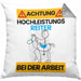 Reiter Kissen mit Füllung 40x40 Geschenk Lustiger Spruch Geschenkidee für Reiter Achtung Hochleistungs Reiter Bei Der Arbeit (Grau) Grau Trendation