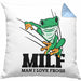 Lustige Frosch Kissen mit Füllung 40x40 Geschenk für Froschliebhaber Lustig MILF Man I Love Frogs (Grau) Blau Trendation