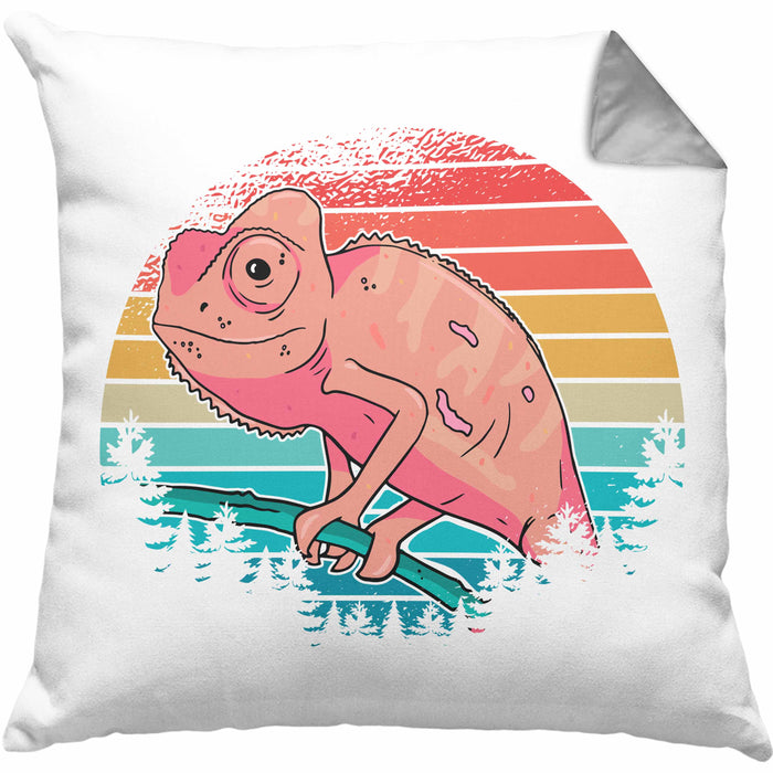 Chamäleon-Besitzer Kissen mit Füllung 40x40 Geschenk Grafik Chamäleon (Grau) Grau Trendation