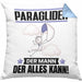 Paraglider Kissen mit Füllung 40x40 Geschenk für Paraglider Der Mann Der Alles Kann Geschenkidee zum Geburtstag (Grau) Blau Trendation