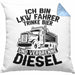 LKW Fahrer Kissen mit Füllung 40x40 Geschenk Ich Bin LKW Fahrer Trinke Bier und Verbrenne Diesel Humor Geschenkidee (Grau) Blau Trendation