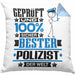 Polizist Geschenk Lustiger Spruch für Polizist Geschenkidee Bester Polizist Der WeltKissen mit Füllung 40x40 (Grau) Blau Trendation