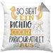 Parkour-Athlet Kissen mit Füllung 40x40 Geschenk So Sieht Ein Richtig Cooler Parkour-Athlet Aus Geschenkidee Spruch Lustig (Grau) Grau Trendation