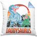 Daddysaurus Kissen mit Füllung 40x40 Geschenk für Vater zum Geburtstag Weihnachten Vatertag Bester Papa Geschenkidee (Grau) Blau Trendation