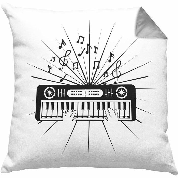 Keyboard Spieler Kissen mit Füllung 40x40 Geschenk für Keyboarder Musiker Band Geschenkidee (Grau) Grau Trendation