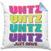 Untz Untz Untz Just Rave Kissen mit Füllung 40x40 Geschenk Techno Geschenkidee Raver Geburtstag (Grau) Blau Trendation