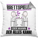 Brettspieler Kissen mit Füllung 40x40 Geschenk für Brettspieler Der Mann Der Alles Kann Geschenkidee zum Geburtstag (Grau) Grau Trendation