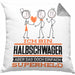Halbschwager Geschenk Kissen mit Füllung 40x40 Ich Bin Halbschwager Aber Sag Doch Einfach Superheld Lustige Geschenkdiee für Halbschwager (Grau) Grau Trendation