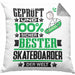 Skateboarder Geschenk Lustiger Spruch für Skateboarder Geschenkidee Bester Skateboarder Der WeltKissen mit Füllung 40x40 (Grau) Grau Trendation