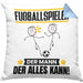 Fußballspieler Kissen mit Füllung 40x40 Geschenk für Fußballspieler Der Mann Der Alles Kann Geschenkidee zum Geburtstag (Grau) Blau Trendation