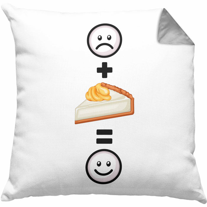 Kuchen Kissen mit Füllung 40x40 Geschenk für Kuchen-Liebhaber Lustige Geschenkidee :( + Kuchen = :) Geburtstag (Grau) Grau Trendation
