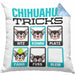 Chihuahua Besitzer Kissen mit Füllung 40x40 Geschenk Lustiger Spruch Geschenkidee Chihuahua Tricks Bleib (Grau) Blau Trendation