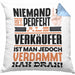 Verkäufer Geschenk Kissen mit Füllung 40x40 Lustige Geschenkidee für Verkäufer Geburtstag Niemand Ist Perfekt Aber Als Verkäufer Ist Man Nah Dran (Grau) Blau Trendation