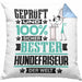 Hundefriseur Geschenk Lustiger Spruch für Hundefriseur Geschenkidee Bester Hundefriseur Der WeltKissen mit Füllung 40x40 (Grau) Blau Trendation