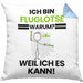 Fluglotse Geschenk Kissen mit Füllung 40x40 Lustiger Spruch Ich Bin Fluglotse Warum Weil Ich Es Kann Geschenkidee Bester Fluglotse Geburtstag (Grau) Blau Trendation