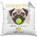 Mops Besitzer Kissen mit Füllung 40x40 Geschenk Lustiger Spruch Geschenkidee Besitzerin Ich Bin Nicht toll Aber Mein Mops Ist Es (Grau) Blau Trendation