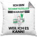 Schriftsteller Geschenk Kissen mit Füllung 40x40 Lustiger Spruch Ich Bin Schriftsteller Warum Weil Ich Es Kann Geschenkidee Bester Schriftsteller Geburtstag (Grau) Grau Trendation