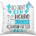 Aquarium-Tüftler Kissen mit Füllung 40x40 So Sieht Ein Richtig Cooler Aquarium-Tüftler Aus Geschenk Lustiger Spruch Geschenkidee (Grau) Blau Trendation