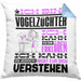 Vogelzüchter Geschenk Kaffee-Kissen mit Füllung 40x40 Geschenkidee für Vogelzüchter Ich Bin Vogelzüchter Ich Kann Es Dir Erklären Jedoch Nicht Für Dich Verstehen Spruch Lustig (Grau) Blau Trendation