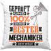 Mechaniker Geschenk Lustiger Spruch für Mechaniker Geschenkidee Bester Mechaniker Der WeltKissen mit Füllung 40x40 (Grau) Grau Trendation