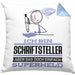 Schriftsteller Geschenk Kissen mit Füllung 40x40 Ich Bin Schriftsteller Aber Sag Doch Einfach Superheld Lustige Geschenkdiee für Schriftsteller (Grau) Blau Trendation