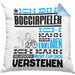 Bocciapieler Geschenk Kaffee-Kissen mit Füllung 40x40 Geschenkidee für Bocciapieler Ich Bin Bocciapieler Ich Kann Es Dir Erklären Jedoch Nicht Für Dich Verstehen Spruch Lustig (Grau) Blau Trendation