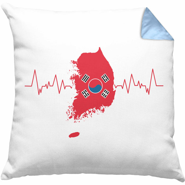 Seoul Kissen mit Füllung 40x40 Geschenk Südkorea South Korea Kpop Geschenkidee (Grau) Blau Trendation
