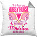 Hobbyhorse Mädchen Kissen mit Füllung 40x40 Geschenk Hobby Horse Pferde (Grau) Grau Trendation