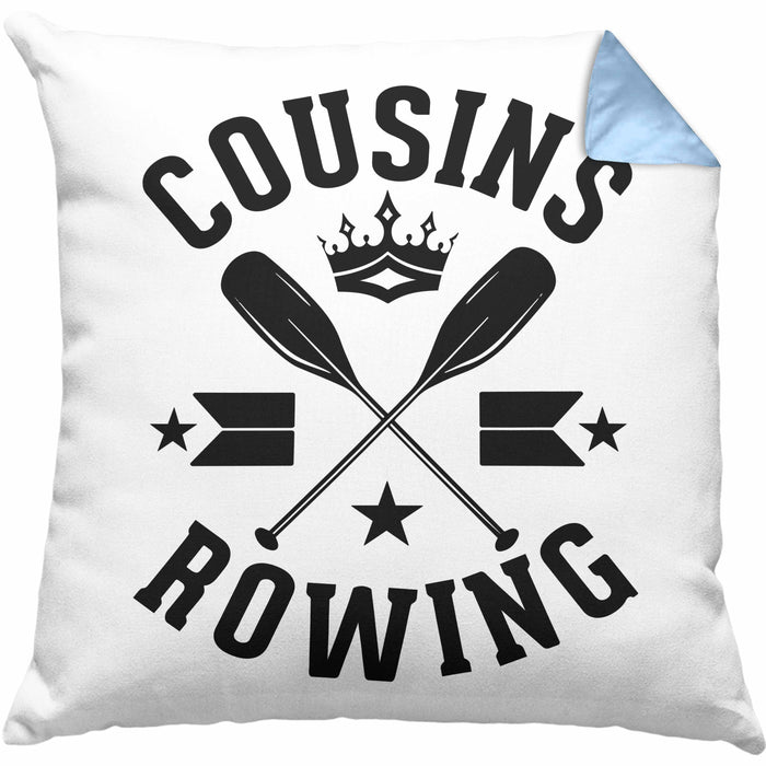 Cousins Rowing Kissen mit Füllung 40x40 Geschenk Rudern Paddelboot Cousinen-Treff Cousins (Grau) Blau Trendation