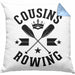 Cousins Rowing Kissen mit Füllung 40x40 Geschenk Rudern Paddelboot Cousinen-Treff Cousins (Grau) Blau Trendation