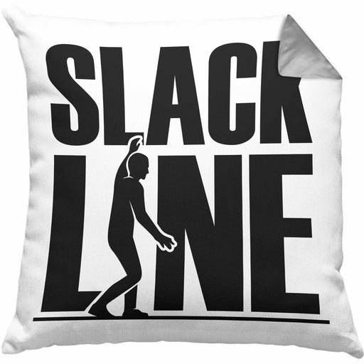 Lustige Kissen mit Füllung 40x40 für Slackliner Geschenk Slackline (Grau) Grau Trendation
