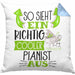 So Sieht Ein Richtig Cooler Pianist Aus Kissen mit Füllung 40x40 Geschenk für Pianist Geburtstag Geschenkdiee Piano Klavierspieler (Grau) Blau Trendation