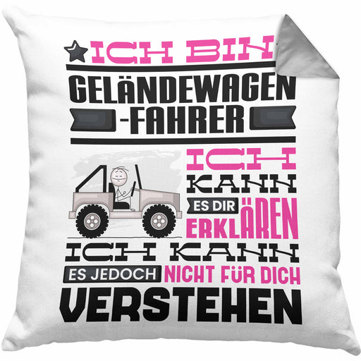 Geländewagenfahrer Geschenk Kissen mit Füllung 40x40 Lustige Geschenkdiee für einen Geländewagenfahrer Geburtstag Ich Bin Geländewagenfahrer Ich Kann Es Dir Erklären Aber Nicht Für Dich Verstehen (Grau) Grau Trendation