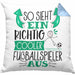 Fußballspieler Kissen mit Füllung 40x40 Geschenk So Sieht Ein Richtig Cooler Fußballspieler Aus Geschenkidee Spruch Lustig (Grau) Blau Trendation
