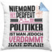 Politiker Geschenk Kissen mit Füllung 40x40 Lustige Geschenkidee für Politiker Geburtstag Niemand Ist Perfekt Aber Als Politiker Ist Man Nah Dran (Grau) Blau Trendation