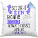 So Sieht Ein Richtig Cooler Ultimate-Frisbee-Spieler Aus Geschenk Kissen mit Füllung 40x40 Lustiger Spruch Geschenkidee (Grau) Blau Trendation