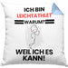 Leichtathlet Geschenk Kissen mit Füllung 40x40 Lustiger Spruch Ich Bin Leichtathlet Warum Weil Ich Es Kann Geschenkidee Bester Leichtathlet Geburtstag (Grau) Blau Trendation