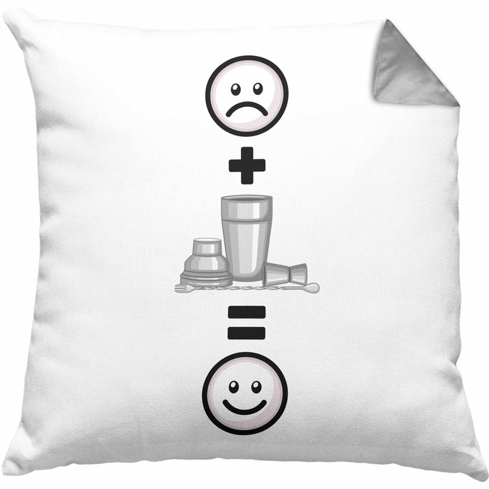 Barkeeper Kissen mit Füllung 40x40 Geschenk für Barkepper :( + Bartender = :) Lustige Geschenkidee Geburtstag (Grau) Grau Trendation