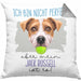 Jack Russell Besitzer Kissen mit Füllung 40x40 Geschenk Lustiger Spruch Geschenkidee Besitzerin Ich Bin Nicht toll Aber Mein Jack Russell Ist Es (Grau) Grau Trendation