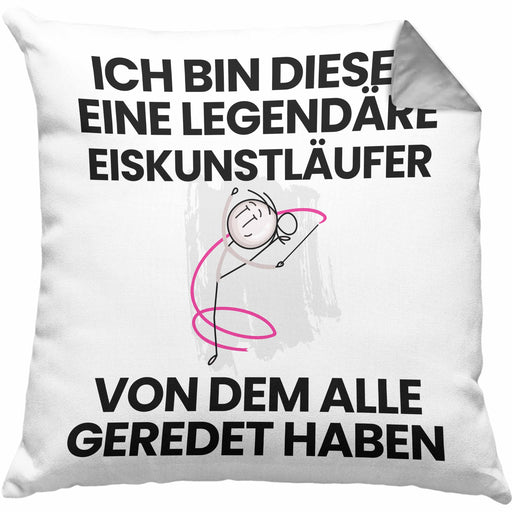 Eiskunstläufer Geschenk Kissen mit Füllung 40x40 Lustige Geschenkidee Geburtstag für Eiskunstläufer Ich Bin Dieser Legendäre Eiskunstläufer Von Dem Alle Geredet Haben (Grau) Grau Trendation