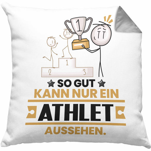Athlet Geschenk Kissen mit Füllung 40x40 So Gut Kann Nur Ein Athlet Aussehen Geschenkidee (Grau) Grau Trendation