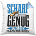 Kissen mit Füllung 40x40 für Waldarbeiter Holzspäne "Scharf Genug Um Sie Alle Flach Zu Legen" (Grau) Blau Trendation