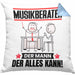 Musikberater Kissen mit Füllung 40x40 Geschenk für Musikberater Der Mann Der Alles Kann Geschenkidee zum Geburtstag (Grau) Blau Trendation