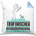Tierforscher Geschenk Kissen mit Füllung 40x40 Ich Bin Tierforscher Aber Sag Doch Einfach Superheld Lustige Geschenkdiee für Tierforscher (Grau) Blau Trendation