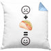 Taco Kissen mit Füllung 40x40 Geschenk für Taco-Liebhaber Lustige Geschenkidee :( + Taco = :) Geburtstag Mexikaner (Grau) Blau Trendation