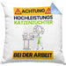 Katzenzüchter Kissen mit Füllung 40x40 Geschenk Lustiger Spruch Geschenkidee für Katzenzüchter Achtung Hochleistungs Katzenzüchter Bei Der Arbeit (Grau) Blau Trendation