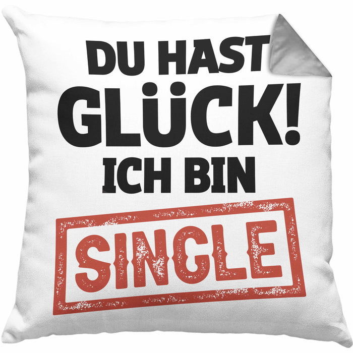 Single Solo Kissen mit Füllung 40x40 Geschenk Kollege Geschenkidee (Grau) Grau Trendation